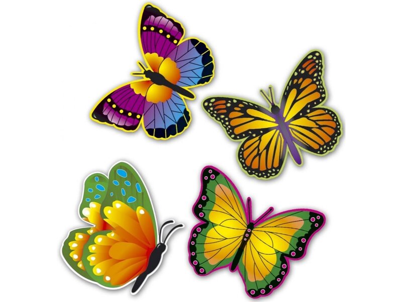 Four Colorful Butterflies