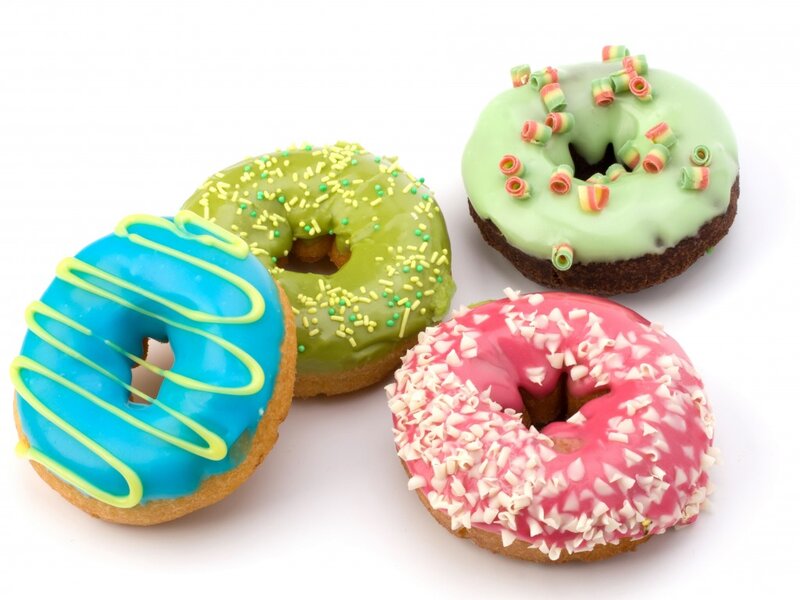 Four Colorful Donuts — Blue