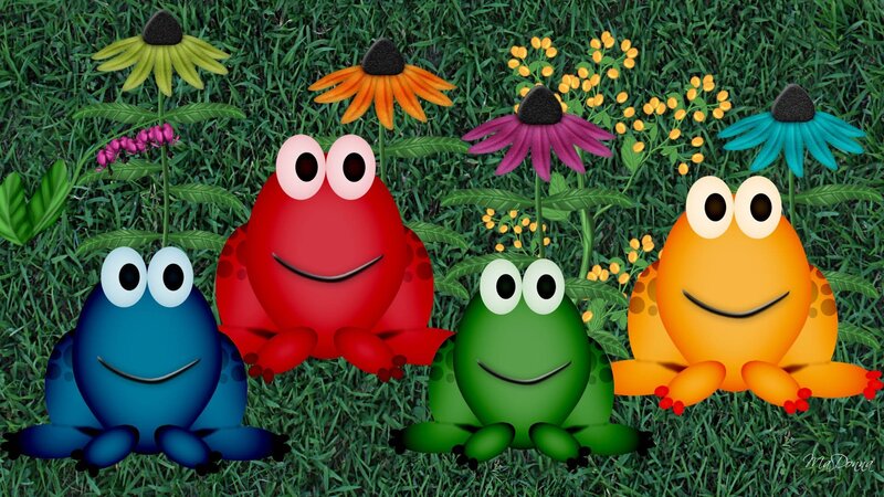 Four Colorful Frogs
