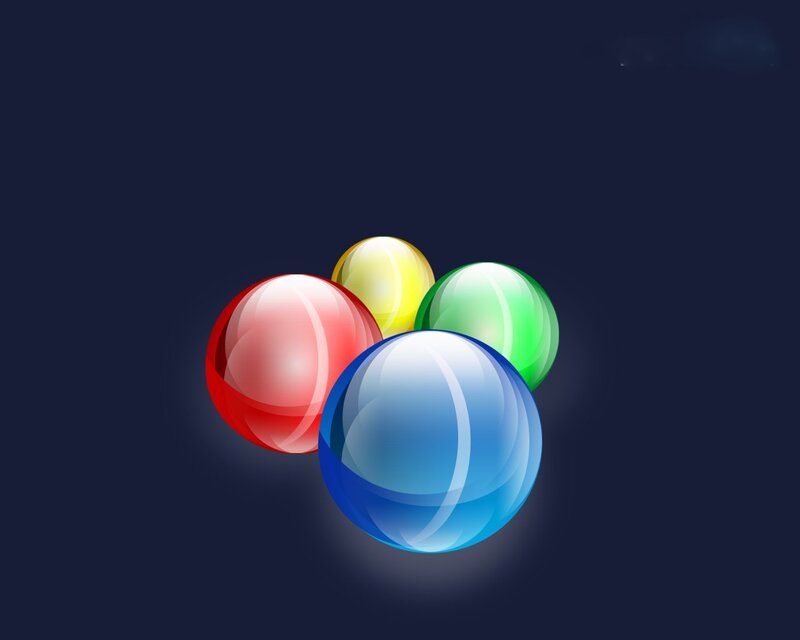 Four Colorful Glass Spheres