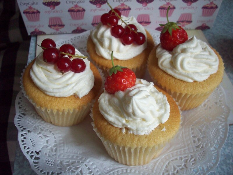 Four Cupcakes with Berries
