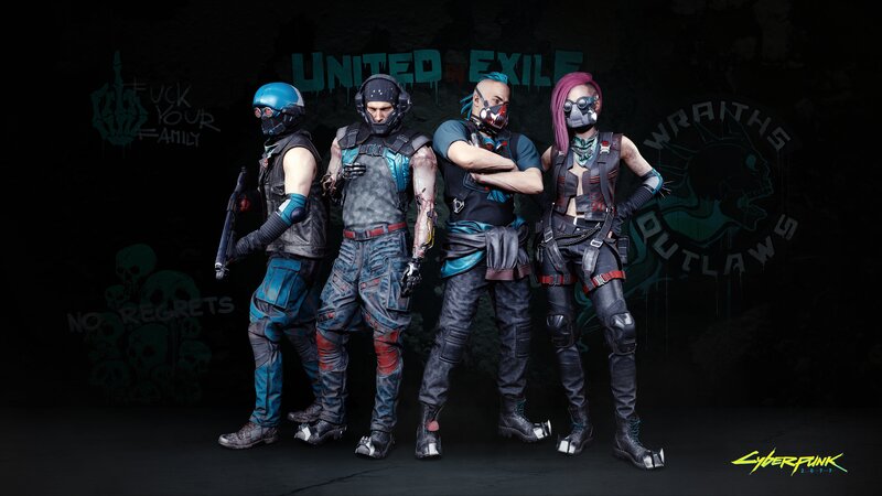Four Cyberpunk Characters