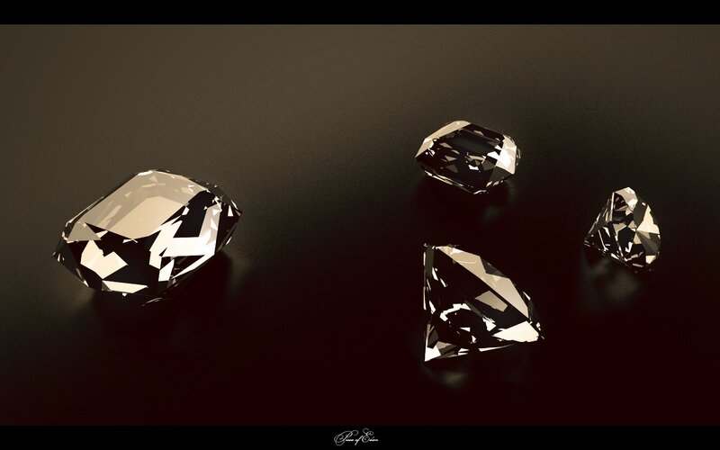 Four Diamonds on Dark Surface