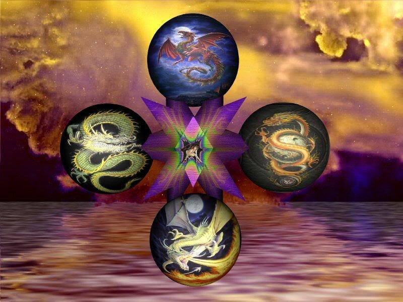 Four Dragons on Spheres