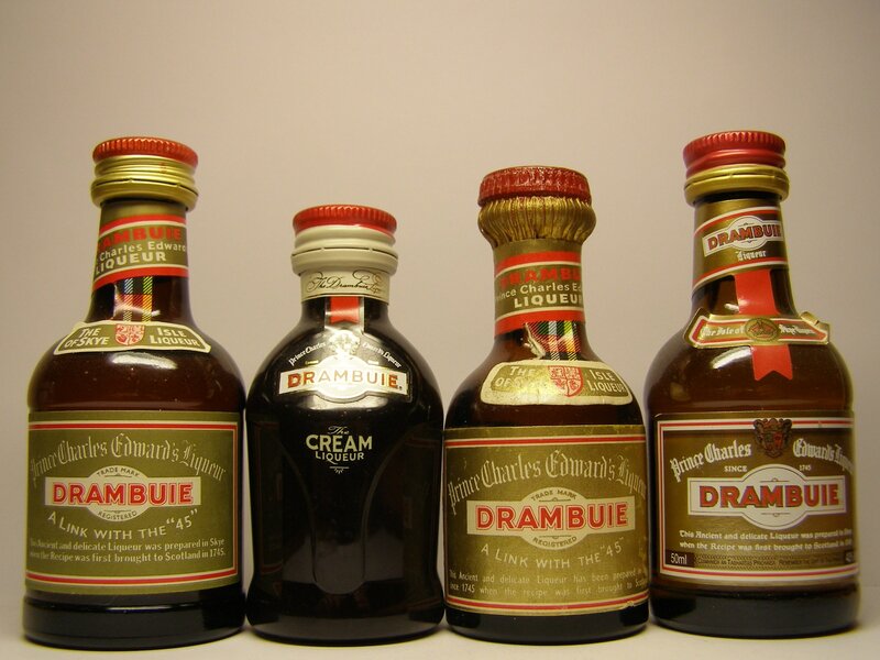 Four Drambuie bottles