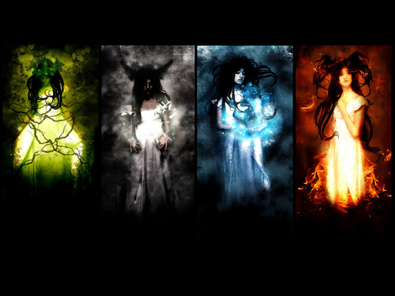 Four elemental goddesses