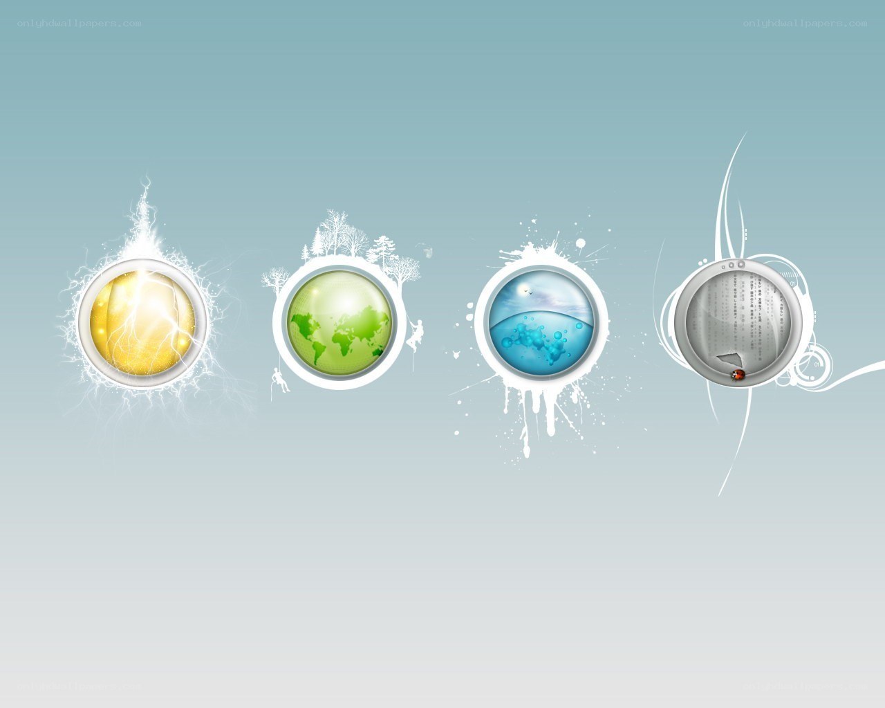 four elemental icons