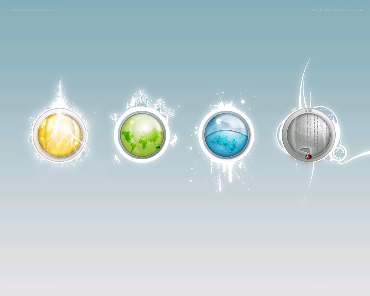 four elemental icons