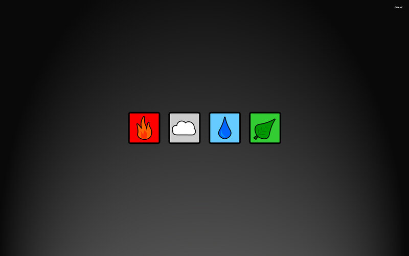 Four Elemental Icons — Black