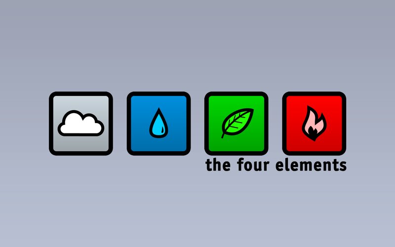 Four Elemental Icons — Gray