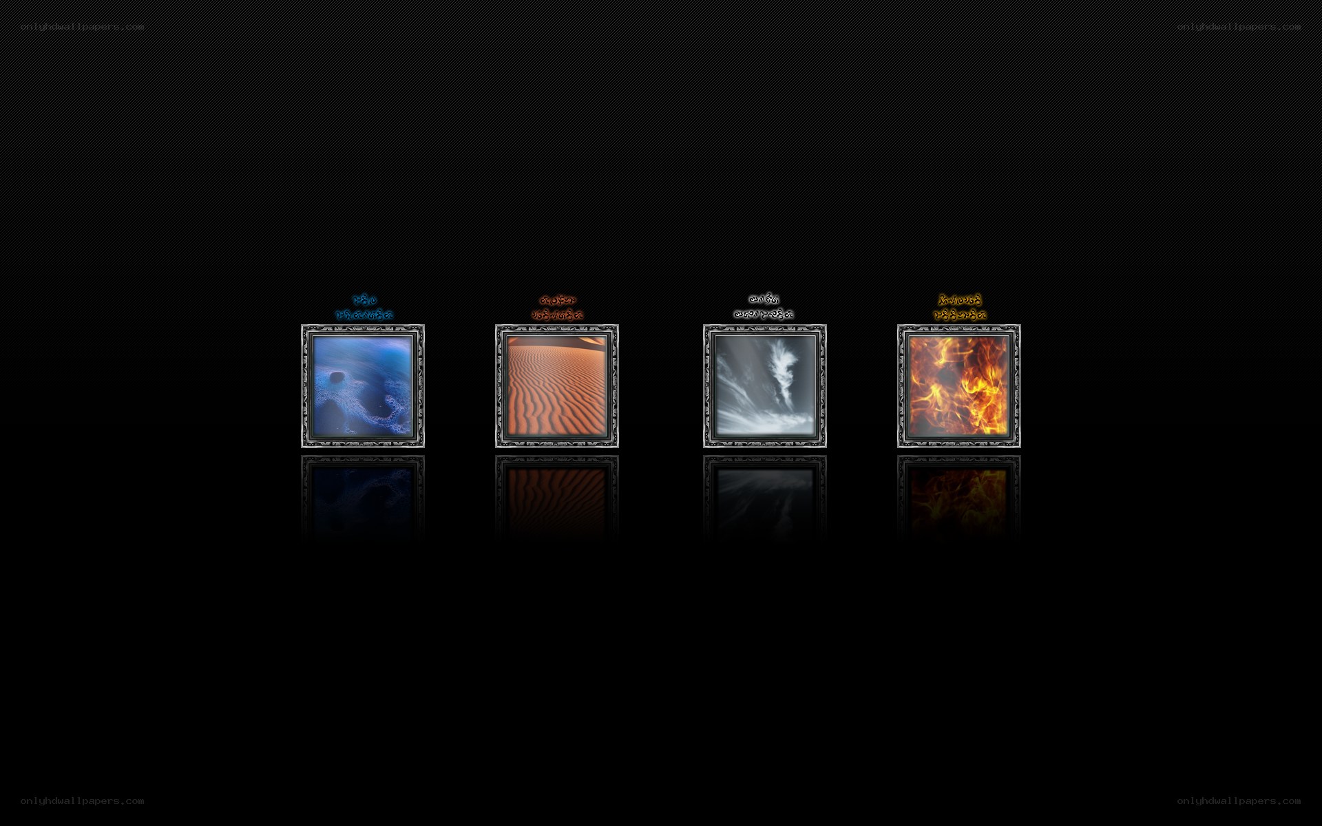 Four elemental icons