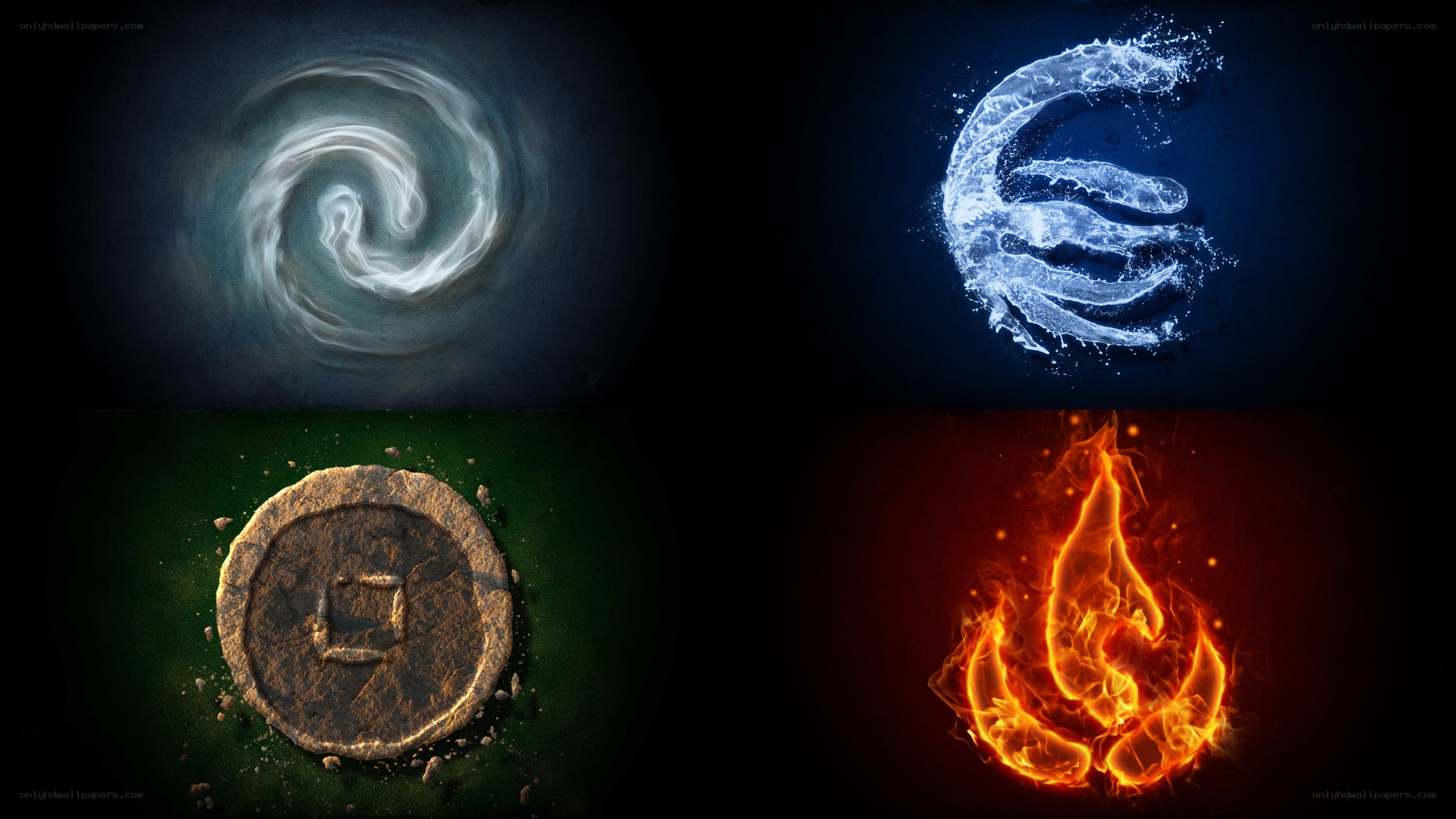 Four elemental symbols