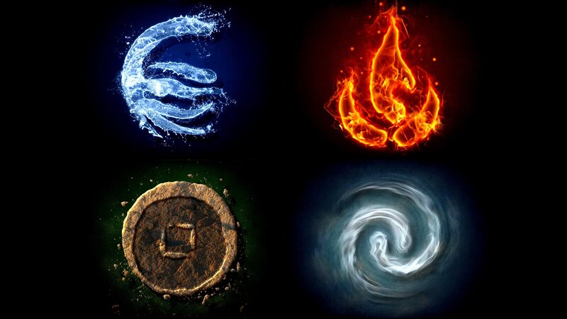 Four elemental symbols