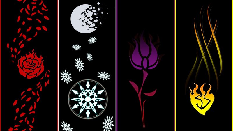 Four Elemental Symbols — Black, Dramatic, Night