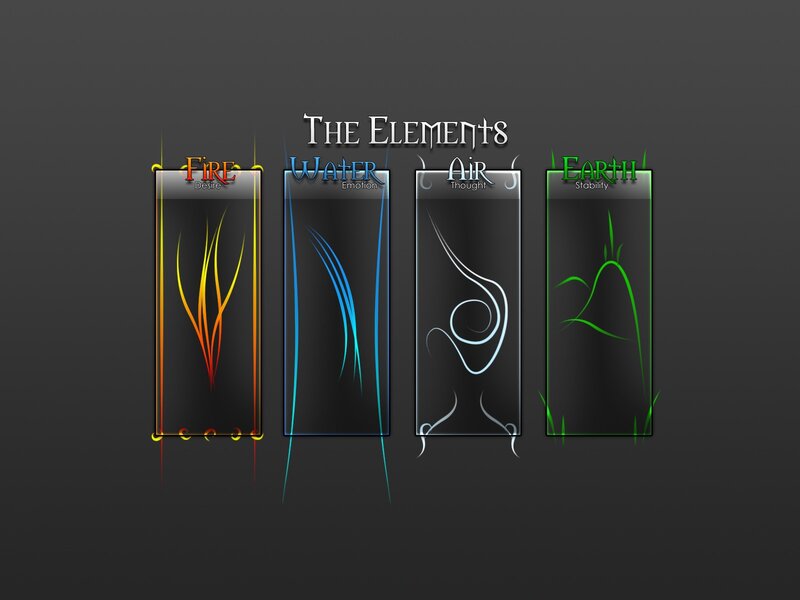 Four Elemental Symbols — Black, Mystical