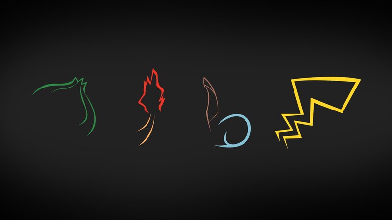 Four Elemental Symbols — Black