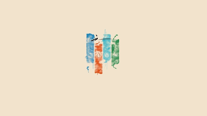 Four Elemental Symbols — Blue, Calm