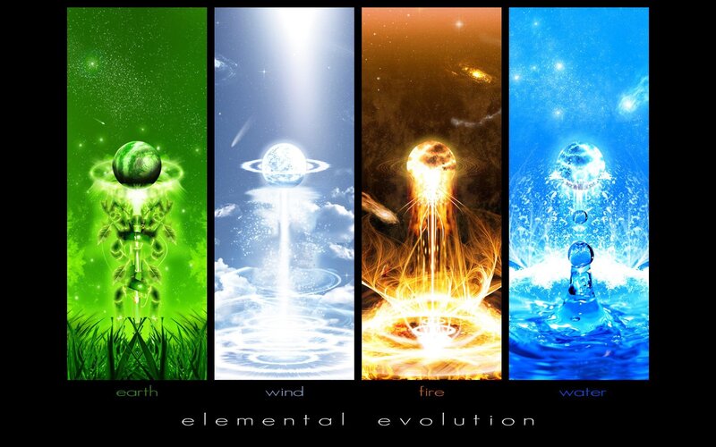 Four Elemental Symbols — Green