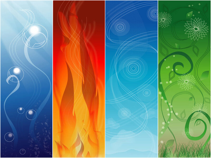 four elements abstract background