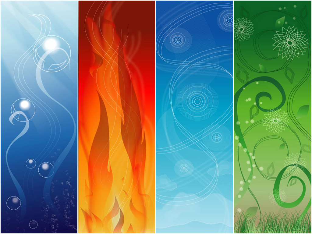 four elements abstract background