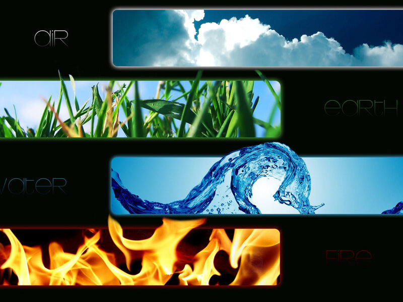 Four Elements Collage — Blue, Dramatic