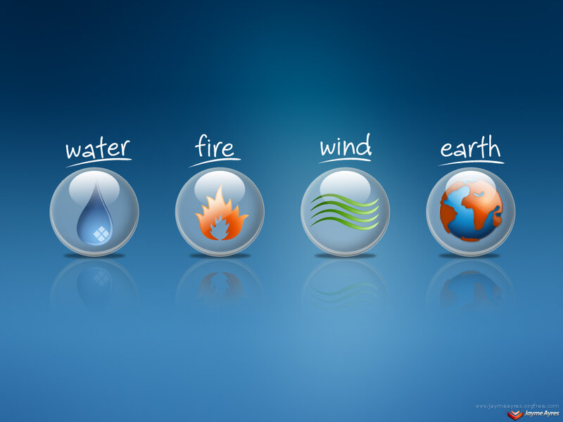 Four Elements Icons — Blue, Calm