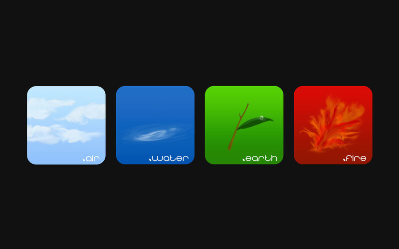 Four Elements Icons — Blue