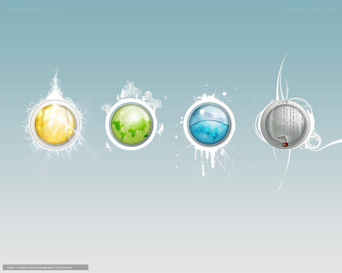 Four elements icons