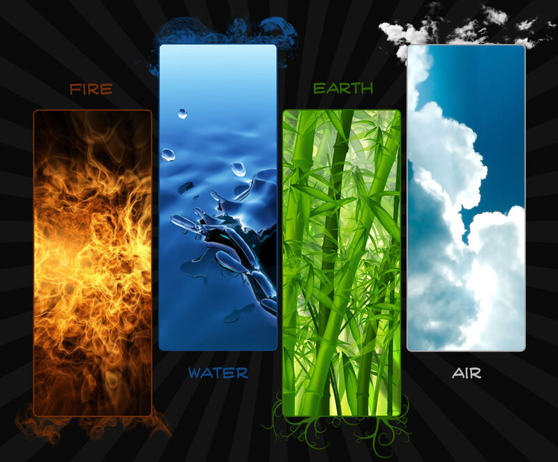 Four Elements Symbols — Black
