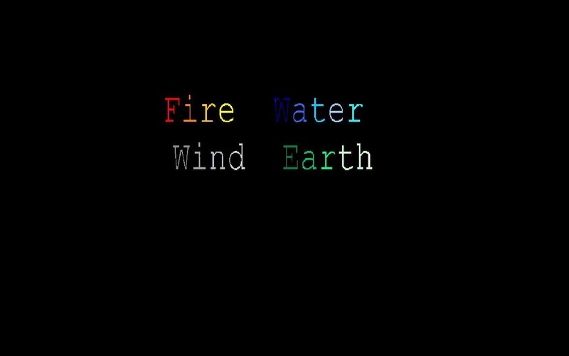 four elements text display