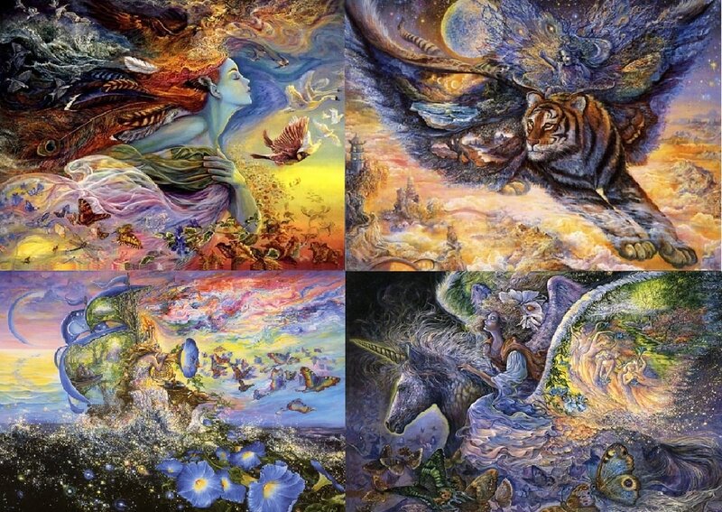 Four fantasy art panels