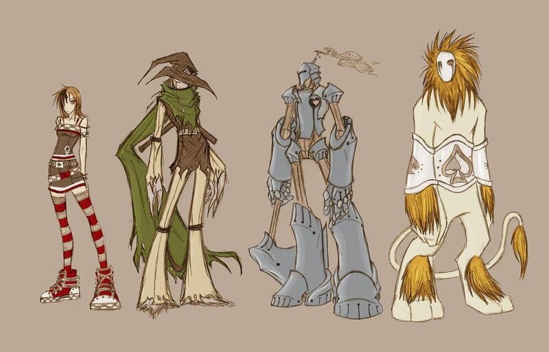 Four Fantasy Characters — Brown, Neutral