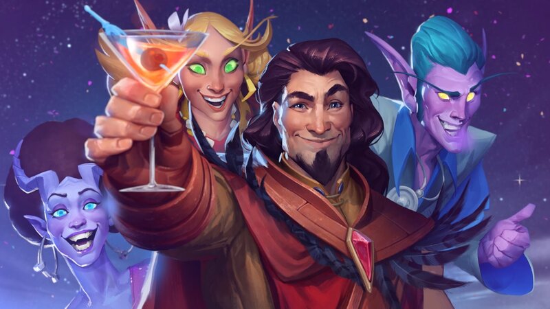 Four Fantasy Characters — Purple, Celebratory