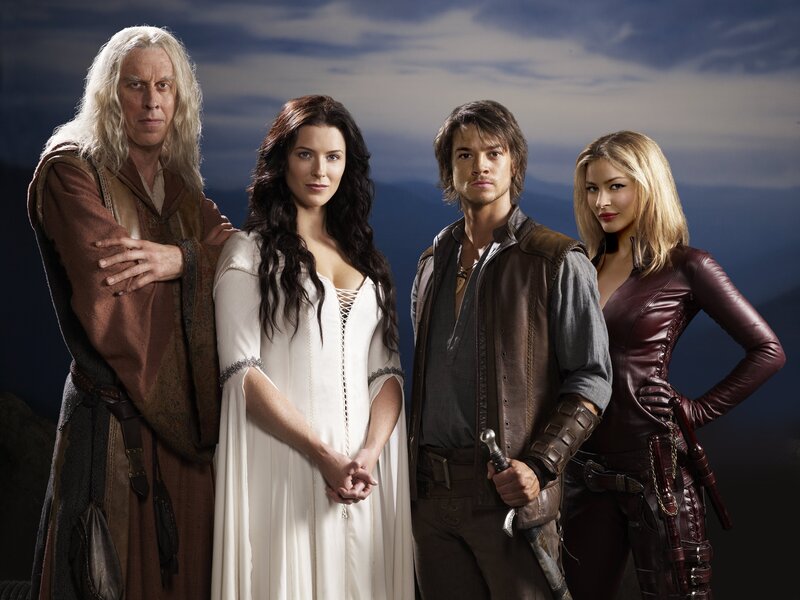 four fantasy characters standing together