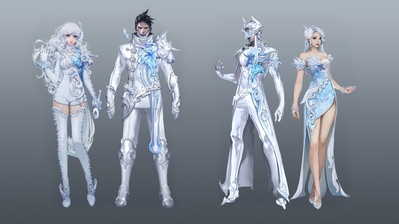 Four Fantasy Characters — White