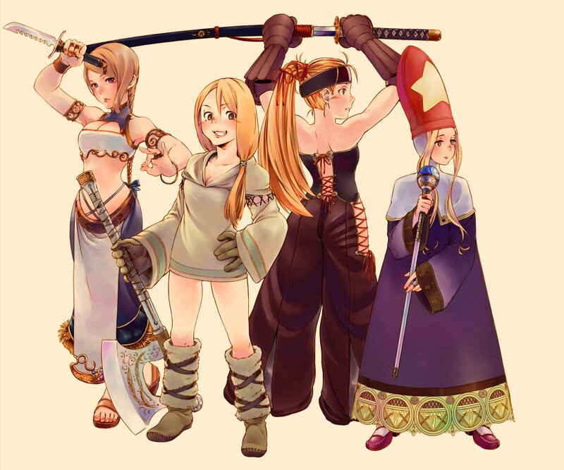 Four fantasy female warriors