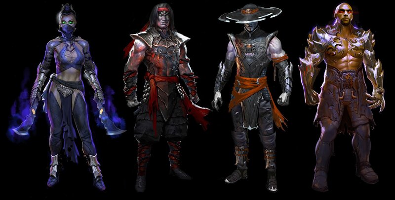 Four Fantasy Warriors — Black