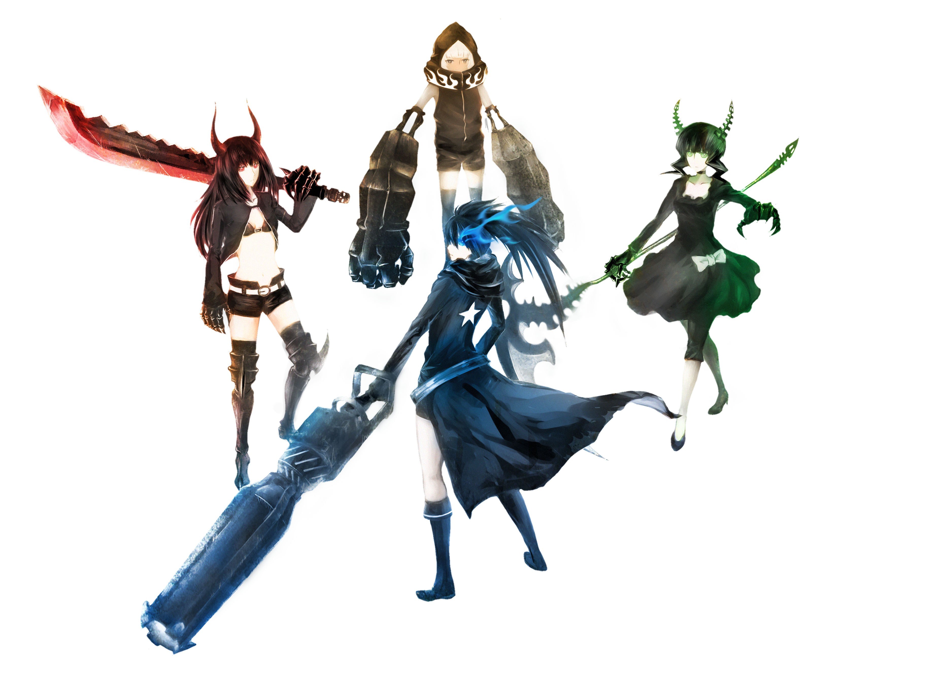 Four fantasy warriors in action