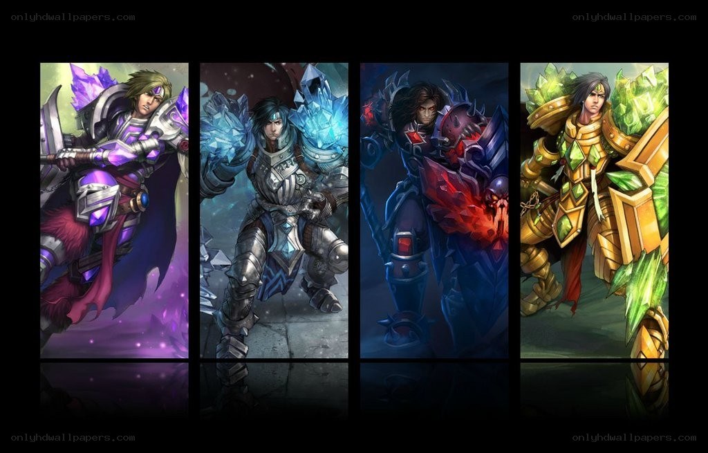 Four fantasy warriors in armor