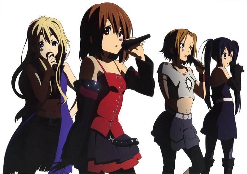 Four Female Anime Characters — Black, Performative