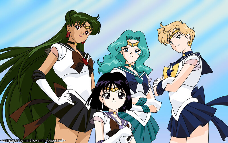 Four Female Anime Characters — Blue, Confident
