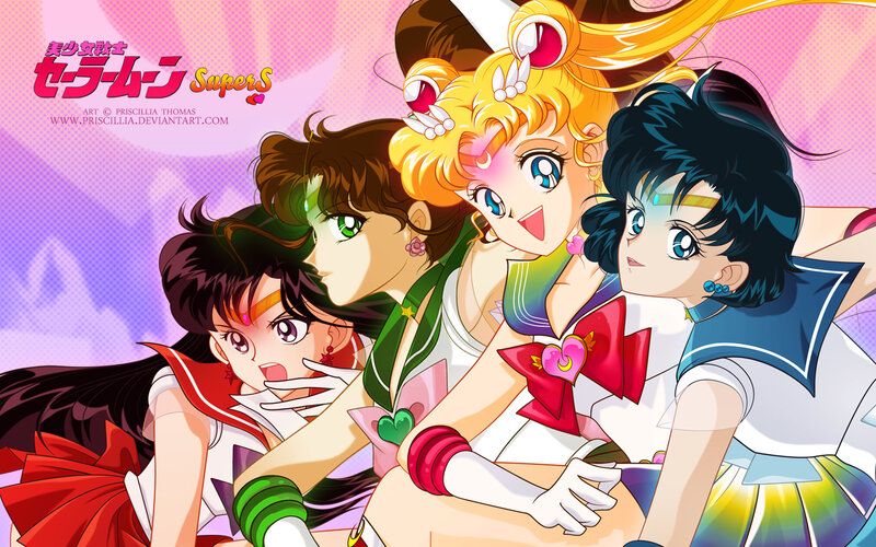 Four Female Anime Characters — Pink