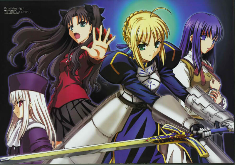 Four Female Anime Characters — Purple