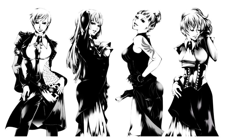 four female anime characters