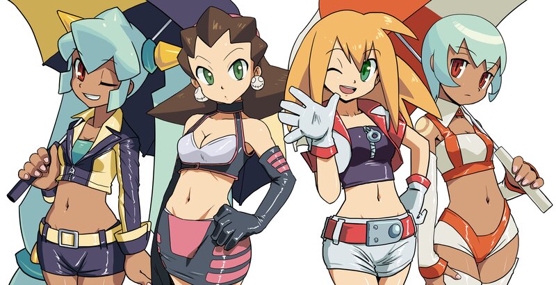 Four Female Characters — Blue, Confident