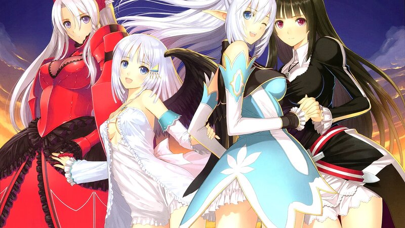 Four Female Characters — Blue, Dramatic, Sunset