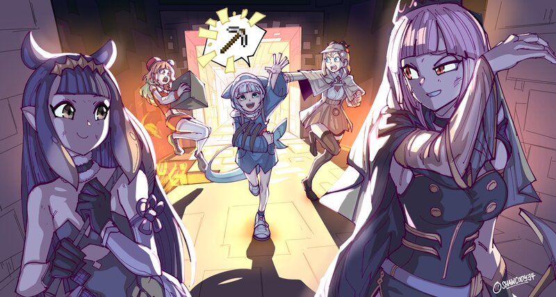 Four Female Characters in Dungeon