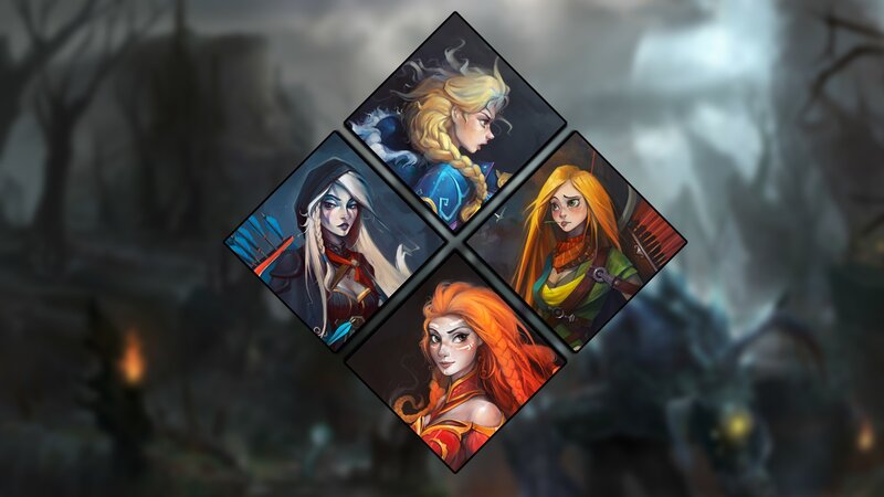 Four Female Characters — Orange