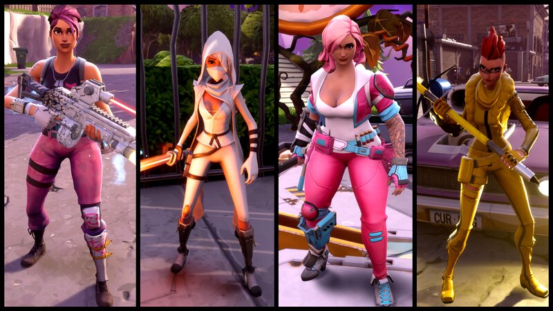 Four Female Characters — Pink, Action