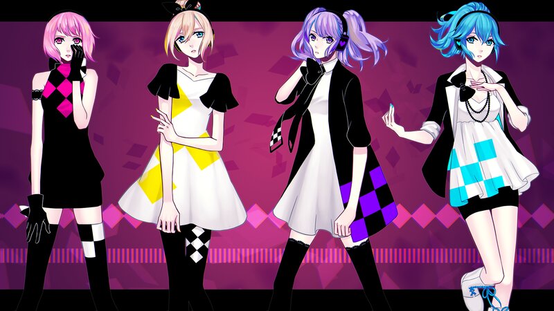 Four Female Characters — Purple, Stylish